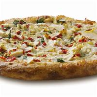 Spinach Artichoke (Personal) · Starts with a thin crust, (regular crust if they like), olive oil base, house cheese blend, ...
