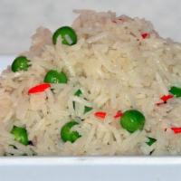 Peas Pulav · Basmati rice cooked with green peas and flavors.
