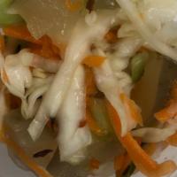 Pickled Coleslaw · Pickles and Cole slaw and celery pepper flakes very tasty.