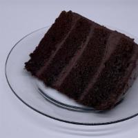 Chocolate Bliss · 3  layer decadent dark Chocolate in cake with creamy Chocolate buttercream and ganache betwe...