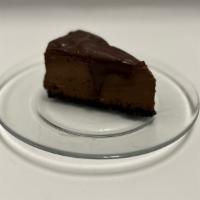 Belgian Dark Chocolate Cheesecake · A slice of Cheesecake made withBelgian chocolate.