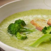 Creamy Broccoli · fresh broccoli and cheddar cheese simmered in vegetables broth and herbs.