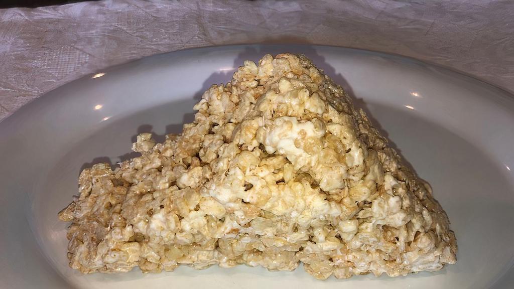 Homemade Rice Crispy · Gooey Marshmallow and rice cereal.