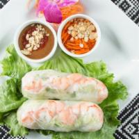 Fresh Salad Roll · Vegetables rolled in rice paper wraps. Served with sweet sour sauce and peanut sauce.