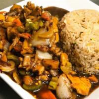 Kung Pao Chicken · Classic stir-fry of peanuts, water chestnuts, sweet bell peppers, carrots, onions, & bamboo ...