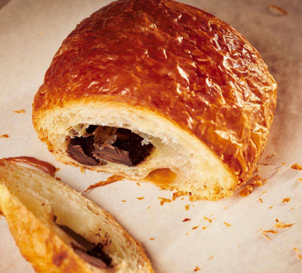 Chocolate Croissant · Our classic croissant filled with rich chocolate bars.
