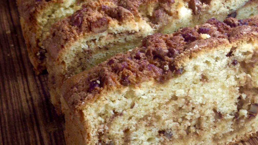 Coffee Cake · Sour cream coffee cake filled with brown sugar and pecans.