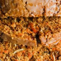 Carrot Cake Slice · a lovely brunch carrot cake w. orange blossom & lime glaze
Contains Walnuts