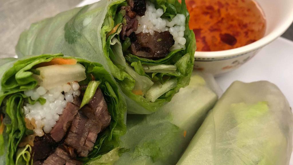 Bbq Beef Spring Rolls · Two pieces.