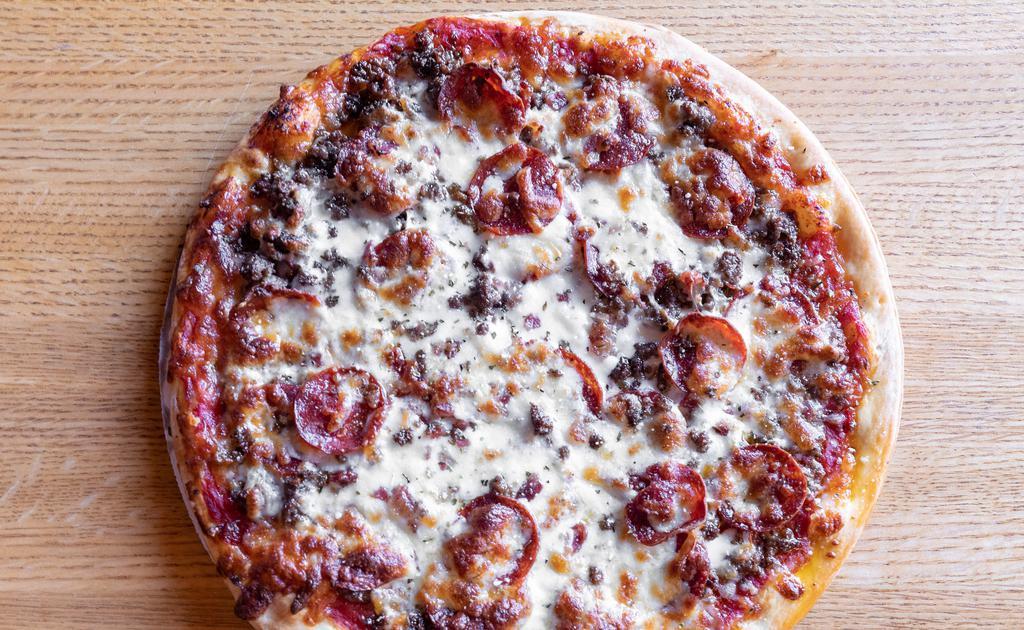 Meat Lovers Pizza · Sausage, pepperoni, ground beef and bacon.