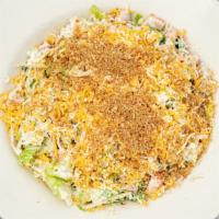 Half Chef Salad · Romaine and iceberg lettuce, turkey, honey baked ham, bacon, tomatoes, onions, hard boiled e...