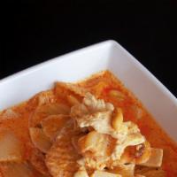 Massaman · Potato slices, white onions, whole peanuts, massaman curry and coconut milk  (Mild Spice) Se...