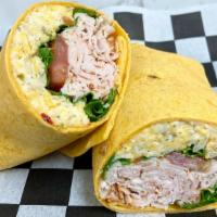 Fiesta Wrap · Jalapeno cheddar wrap fill with our
famous jalapeno pimento cheese, lettuce, tomato, and you...