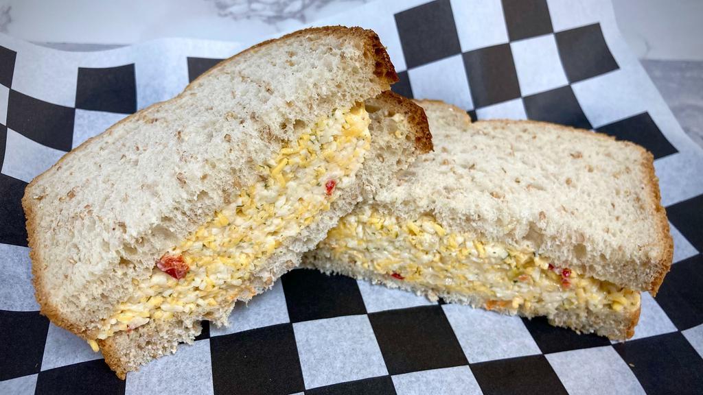 Big Pim · Our house Jalapeno Pimento Cheese on wheat bread.