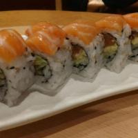 Salmon Lover Roll (8 Pieces) · Salmon, avocado, cucumber topped with salmon.