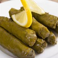 Stuffed Veggies & Rice Grape Leaves (Per Lb) (Vegan) · Classic Lebanese dish of grape leaves perfectly stuffed with white rice and vegetables.