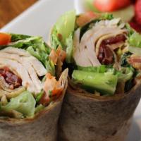 Turkey Ranch B.L.T. Wrap · House smoked turkey, crispy bacon, lettuce, tomato, whole wheat tortilla + ranch dressing