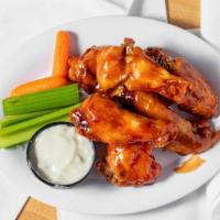 Joe’S Jumbo Wings · Jumbo chicken wings tossed in your favorite sauce served with celery & carrots and your choi...