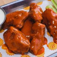 6 Buffalo Boneless · gluten free. our take on traditional hot wings. served with housemade Bleu Cheese Dip.