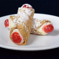 Zina’S Cannoli  · Two-Zina's homemade Cannoli filling stuffed in a cannoli shell topped with powder sugar.