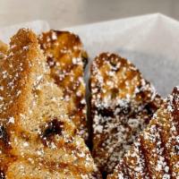The Doober (Desert Panini) · Cinnamon raisin bread, granny smith apples, mascarpone, brown sugar, caramel drizzle.