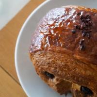 Chocolate Croissant · Chocolate filled croissant. . Allergens: wheat, dairy, eggs, soy.