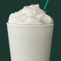 Vanilla Bean Creme Frappuccino · This rich and creamy blend of vanilla bean, milk and ice topped with whipped cream takes va-...