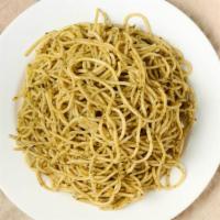 Pesto Pasta · Basil, pine, and extra virgin oil.