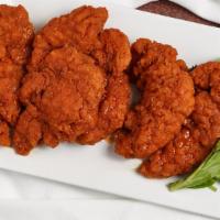 Chicken Tenders (12) · Each order of our marinated tenderloins is served with french fries and four choices of our ...