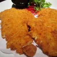 Chicken Katsu · Tender chicken breast,battered and covered with panko(Japanese crumbs),deep fried,served wit...