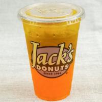 Gold Mine · Red Jack'd with passion fruit boba.