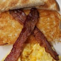 Good Morning Breakfast · two eggs your way, bacon or sausage link and hash browns.