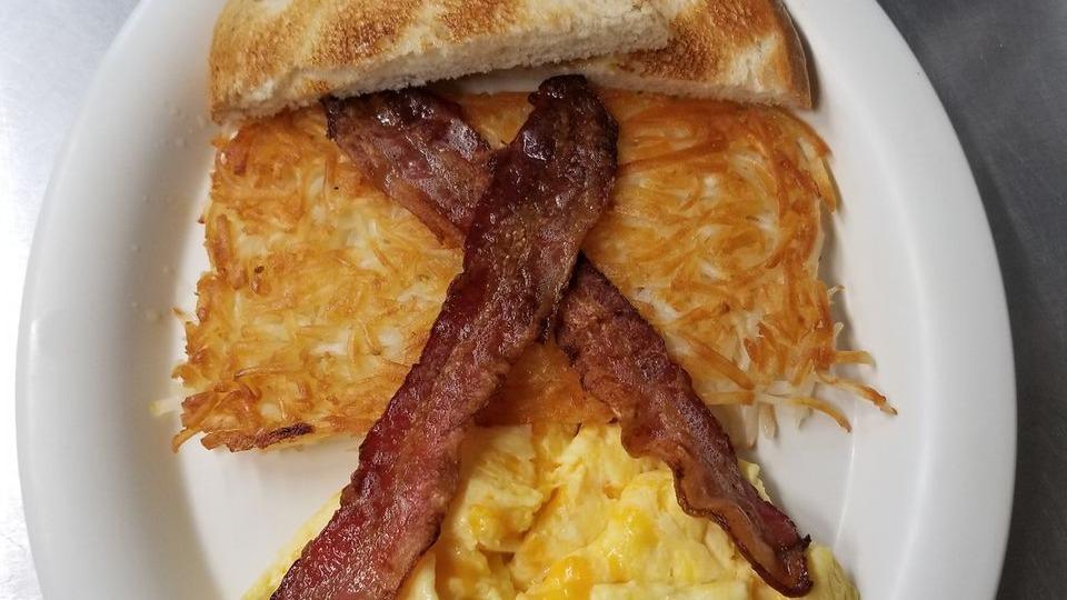 Good Morning Breakfast · two eggs your way, bacon or sausage link and hash browns.