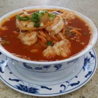 Spicy  Noodle Soup · Spicy  32 oz soup bowls and pint size box noodles.