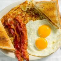 The Classic Breakfast · Two eggs any style, choice of bacon, sausage links, sausage patties, turkey patties, or ham,...
