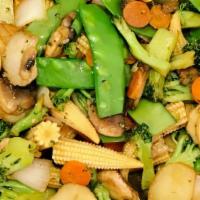  Stir Fry With Mixed Vege · Served with white rice. no substitution.