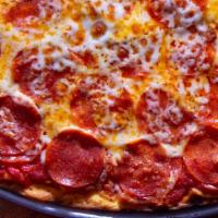 Double Pepperoni & Extra Cheese · A layer of pepperoni, a layer of cheese, another layer of pepperoni and extra cheese.
