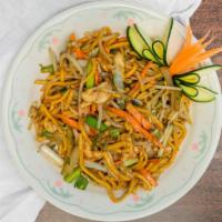 Seafood Lo Mein · yellow egg soft noodle stird fried shrimp .scallop and creatmeat   with mix vegtable (slice ...
