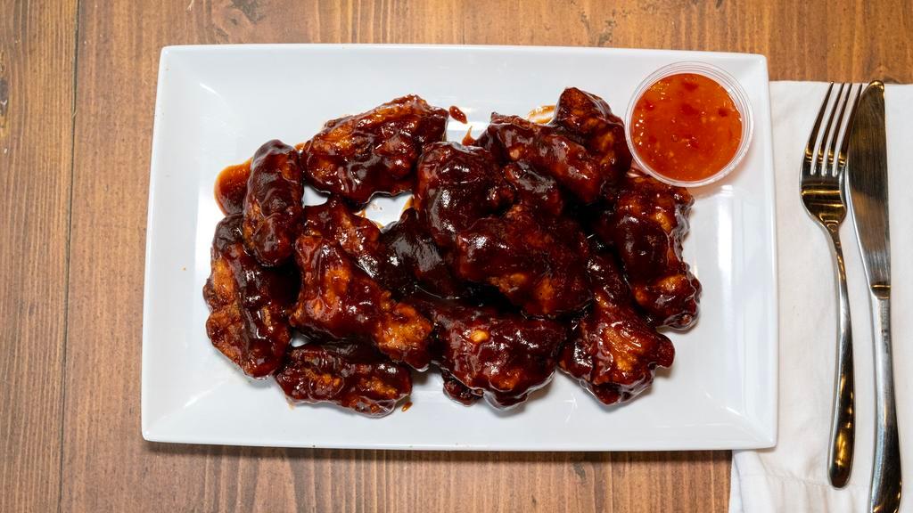  Wings (8) · Traditional, blue cheese,honey mustard, Asian sweet and spicy, Buffalo, or barbecue.extra sauce $00.90