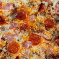 Tony'S Favorite · Bacon, pepperoni, Canadian bacon and sausage.