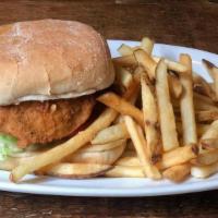 Southern Fried Chicken · Hand breaded fried chicken breast with lettuce, tomato and mayo.