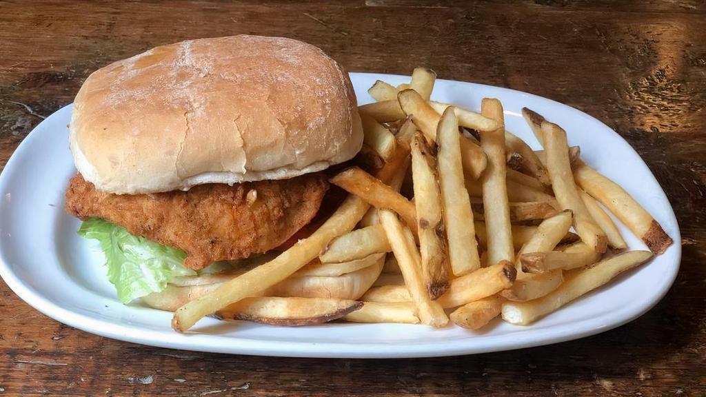 Southern Fried Chicken · Hand breaded fried chicken breast with lettuce, tomato and mayo.