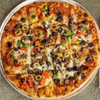 Burrow Supreme · Crushed tomato sauce, pepperoni, fennel sausage, roasted mushrooms, red peppers, mozzarella,...
