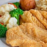 Crispy Fish Filets · Whitefish filets hand-breaded in our homemade bread crumbs. Served with tartar sauce.