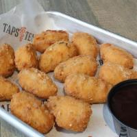 Mac N Cheese Bites · Smoked Gouda cheese , with bacon and elbow macaroni served in a breaded bite sized morsel wi...