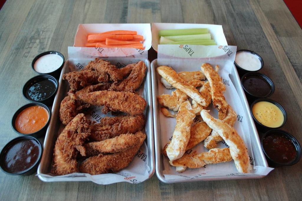 12-Grilled Tenders · Our fresh medium size tenders are grilled to order.  Choose 2 seasonings to put on them or up to 4 sauces to dip them in.