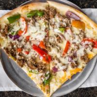 Philly Cheesesteak · Steak, peppers, onions, ranch.