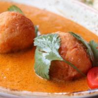 Malai Kofta · potato and paneer dumplings, creamy cashew tomato sauce