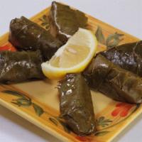 Grape Leaves · Stuffed with rice, onions and olive oil.