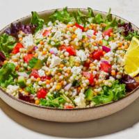 Mediterranean Salad · A Mullen's favorite - chopped romaine & mixed greens, with grilled chicken, feta cheese, Kal...